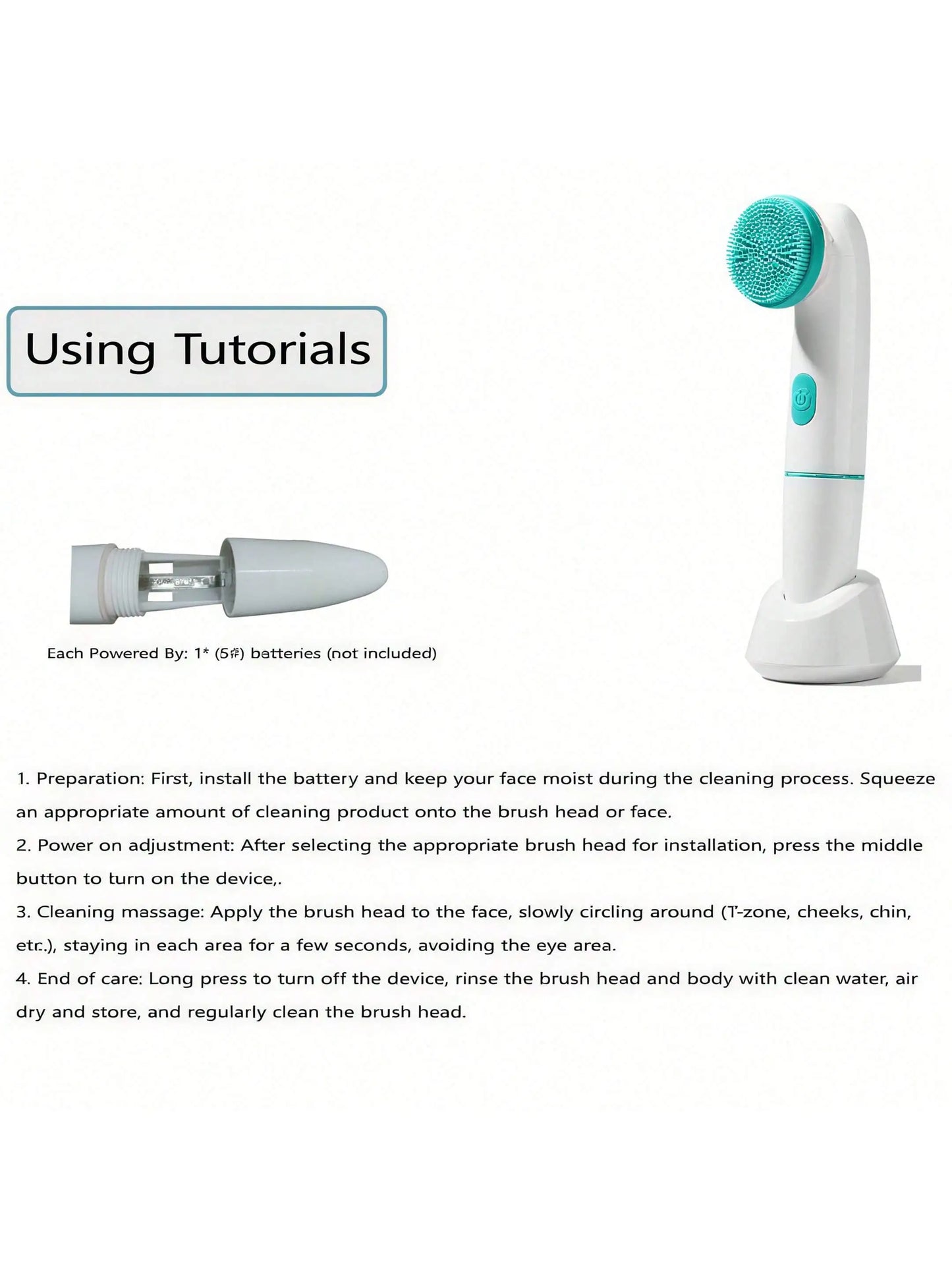 2026 Electric facial cleaning brush facial exfoliator, sonic vibration rotating facial cleanser Battery-powered( Without batter)