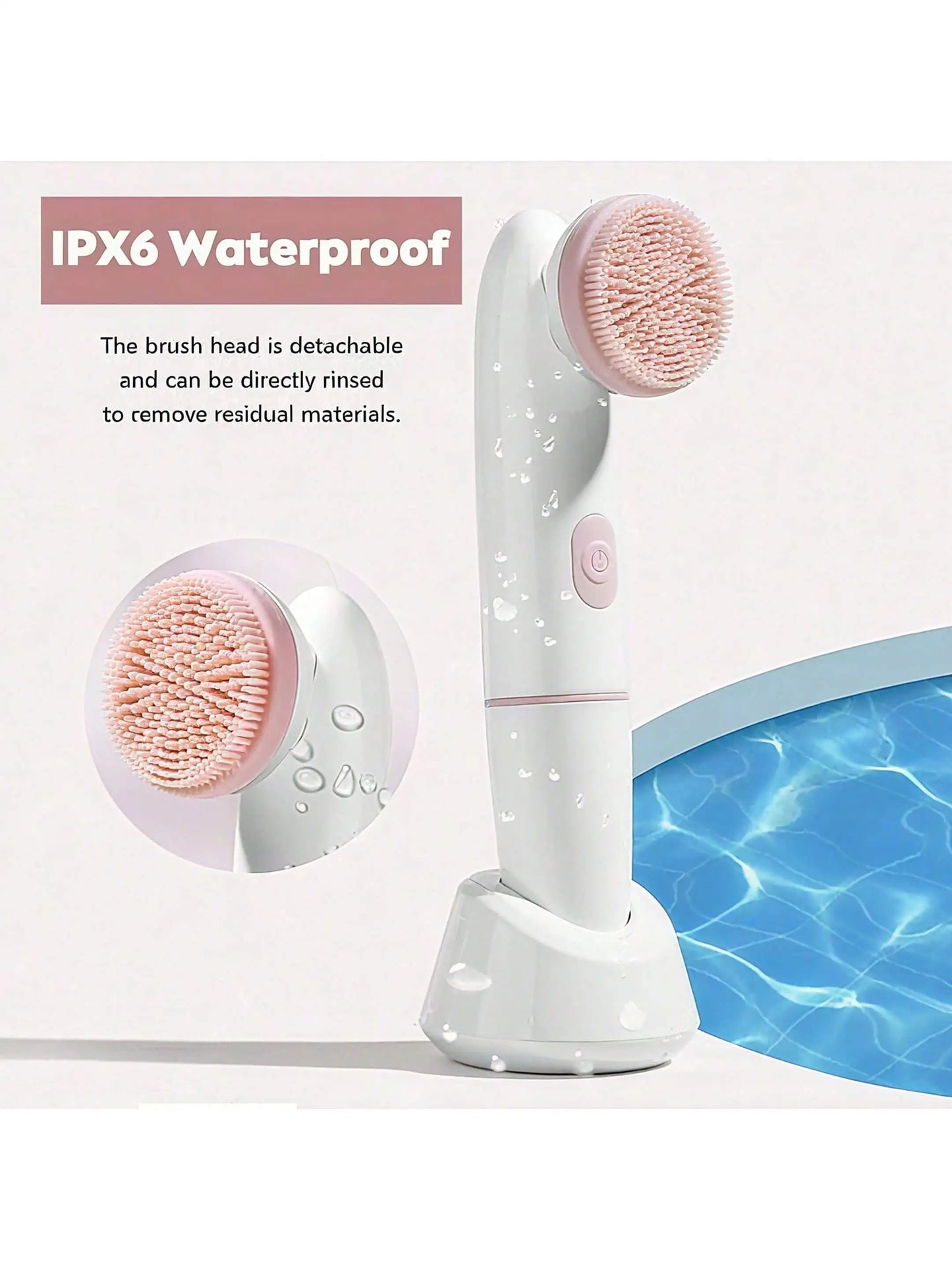 2026 Electric facial cleaning brush facial exfoliator, sonic vibration rotating facial cleanser Battery-powered（ Without batter）