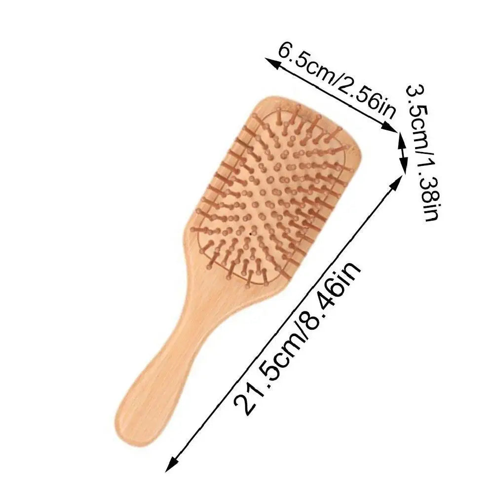 Bamboo Hair Brush,Natural Wooden Bamboo Comb Paddle Detangling Hair Brush Wide-tooth And Tail Comb For Thick/Thin/Curly/Dry Hair