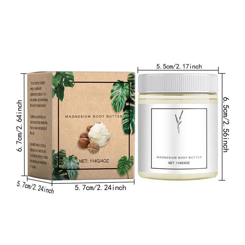 Natural Magnesium Cream for Neuropathy, Magnesium Body Butter Deeply Moisturizes Skin, soft Smooth Magnesium Lotion Leg Cream
