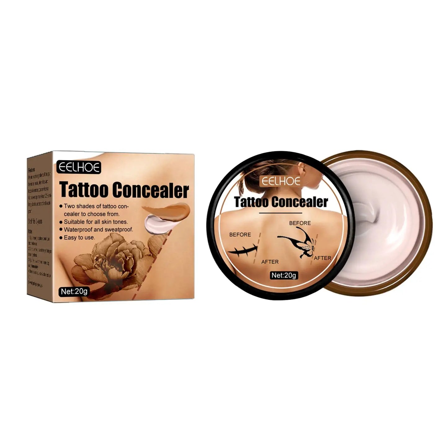 Waterproof Tattoo Concealer Cover Scar Makeup Brighten Foundation Cream Freckle Birthmarks Cover Concealer Body Coverage Cream