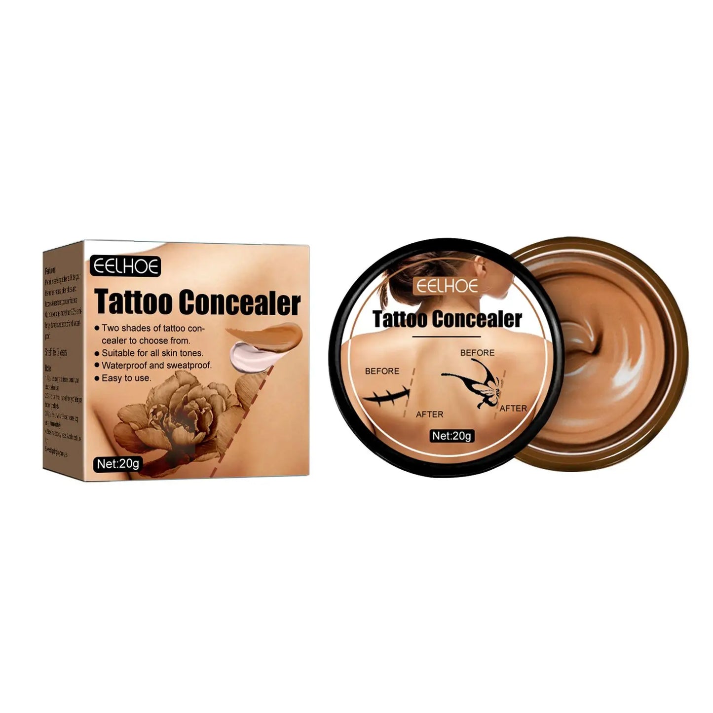 Waterproof Tattoo Concealer Cover Scar Makeup Brighten Foundation Cream Freckle Birthmarks Cover Concealer Body Coverage Cream