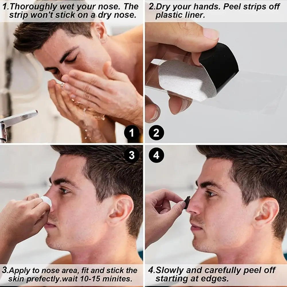 Men Blackhead Pore Strips,(10/30/50 Counts) Blackhead Remover-Deep Cleansing Charcoal Strips for Face Nose Pores Pore Tightening