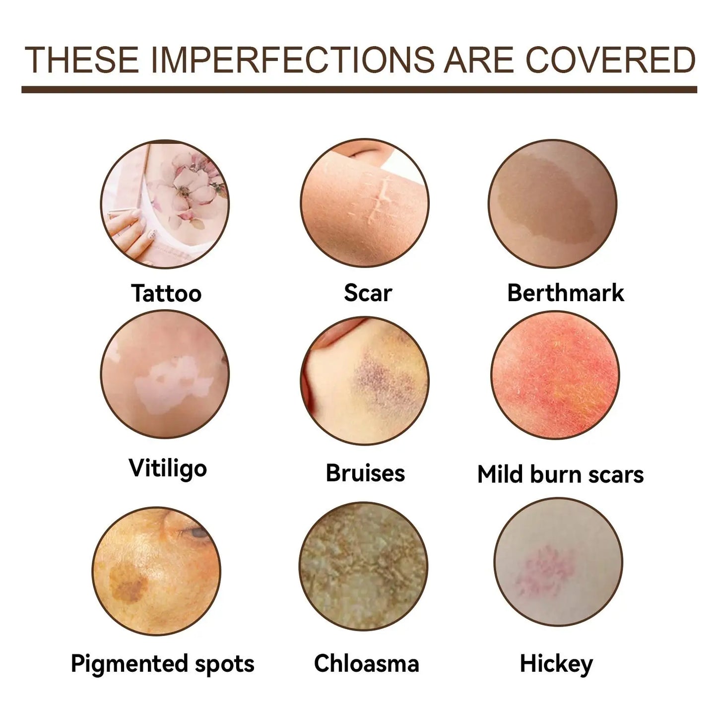 Waterproof Tattoo Concealer Cover Scar Makeup Brighten Foundation Cream Freckle Birthmarks Cover Concealer Body Coverage Cream