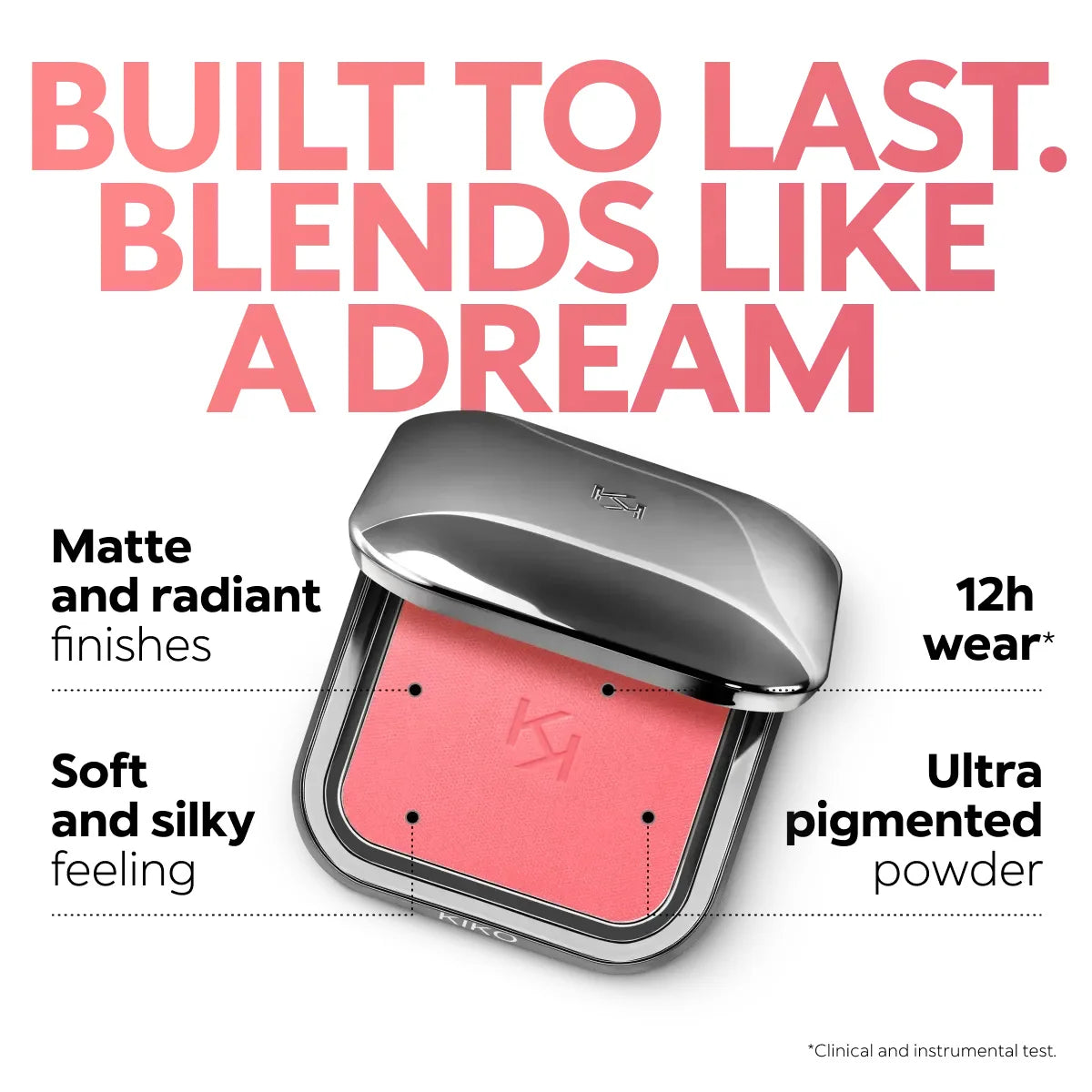 KIKO Unlimited Blush Long-lasting Rouge Powder Blusher With a Buildable Result Lipstick Cheek Pocket Blush Easy To Apply Color