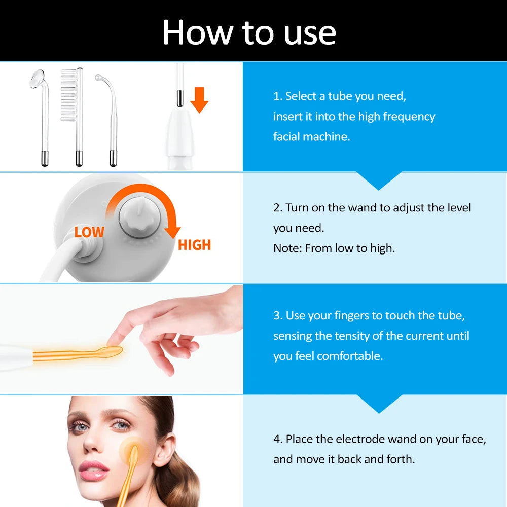Glass Tube Wand Skin Tightening Remove Wrinkle Acne Spots