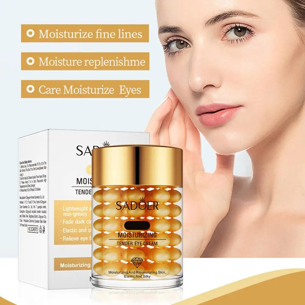 24K Gold Eye Cream For Deep Hydrating, Golden Eye Cream For Dark Circles And Puffiness,Moisturizing Firming Gold Eye Cream 60g