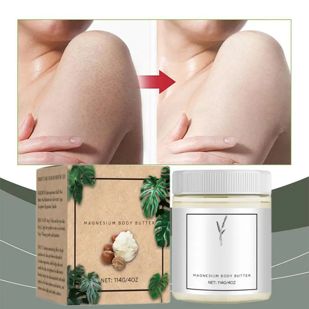 Natural Magnesium Cream for Neuropathy, Magnesium Body Butter Deeply Moisturizes Skin, soft Smooth Magnesium Lotion Leg Cream